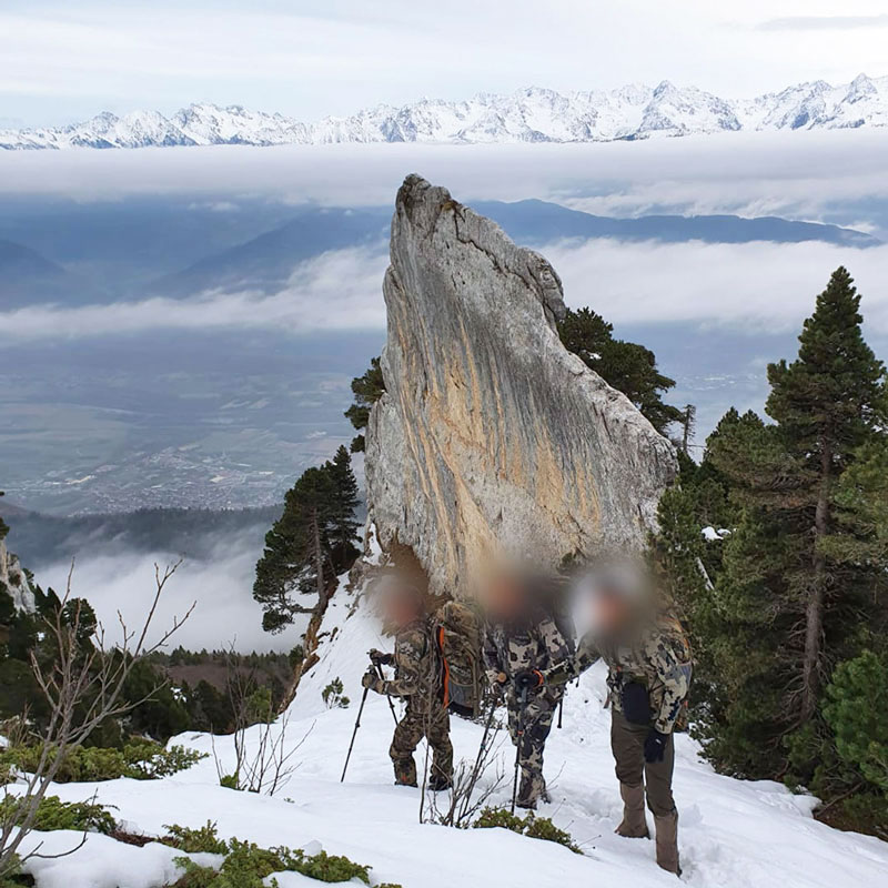 Hunters looking for a Chartreuse Chamois